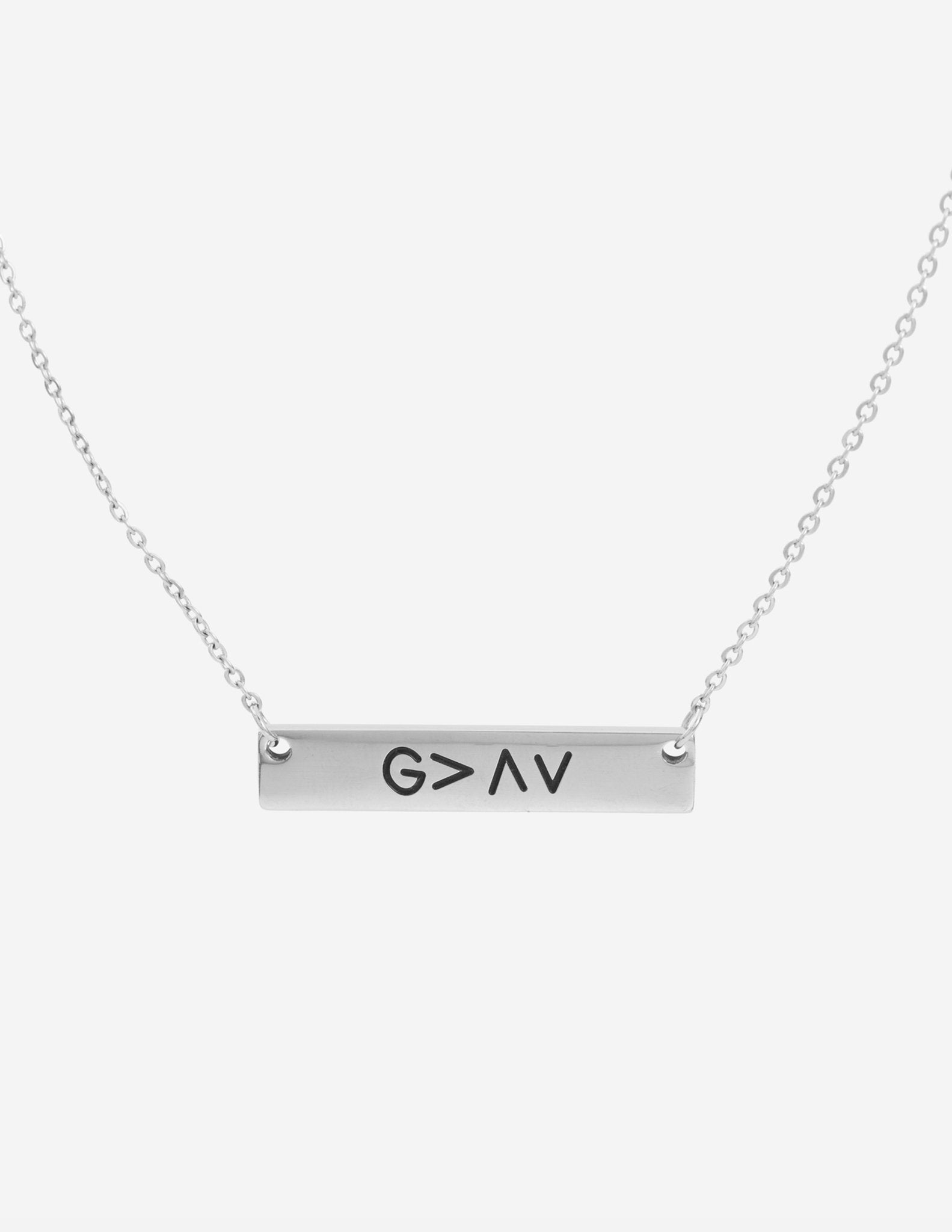 Elevated Faith Silver Bar Necklace featuring Christian Jewelry Inscription for Daily Inspiration