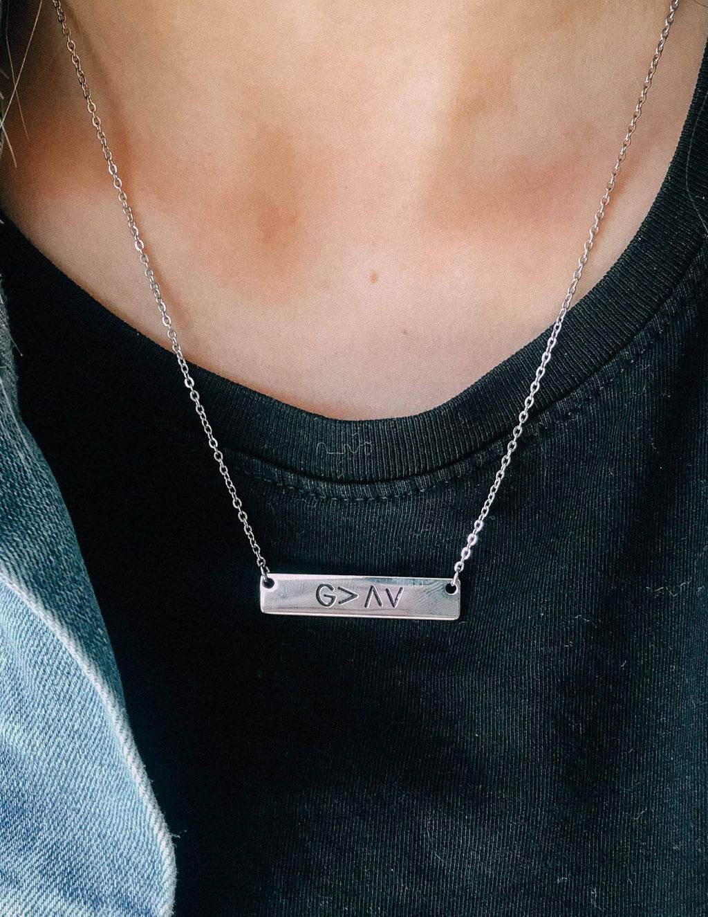 Elevated Faith Christian Jewelry Necklace with Inspirational Engraving on a Silver Chain