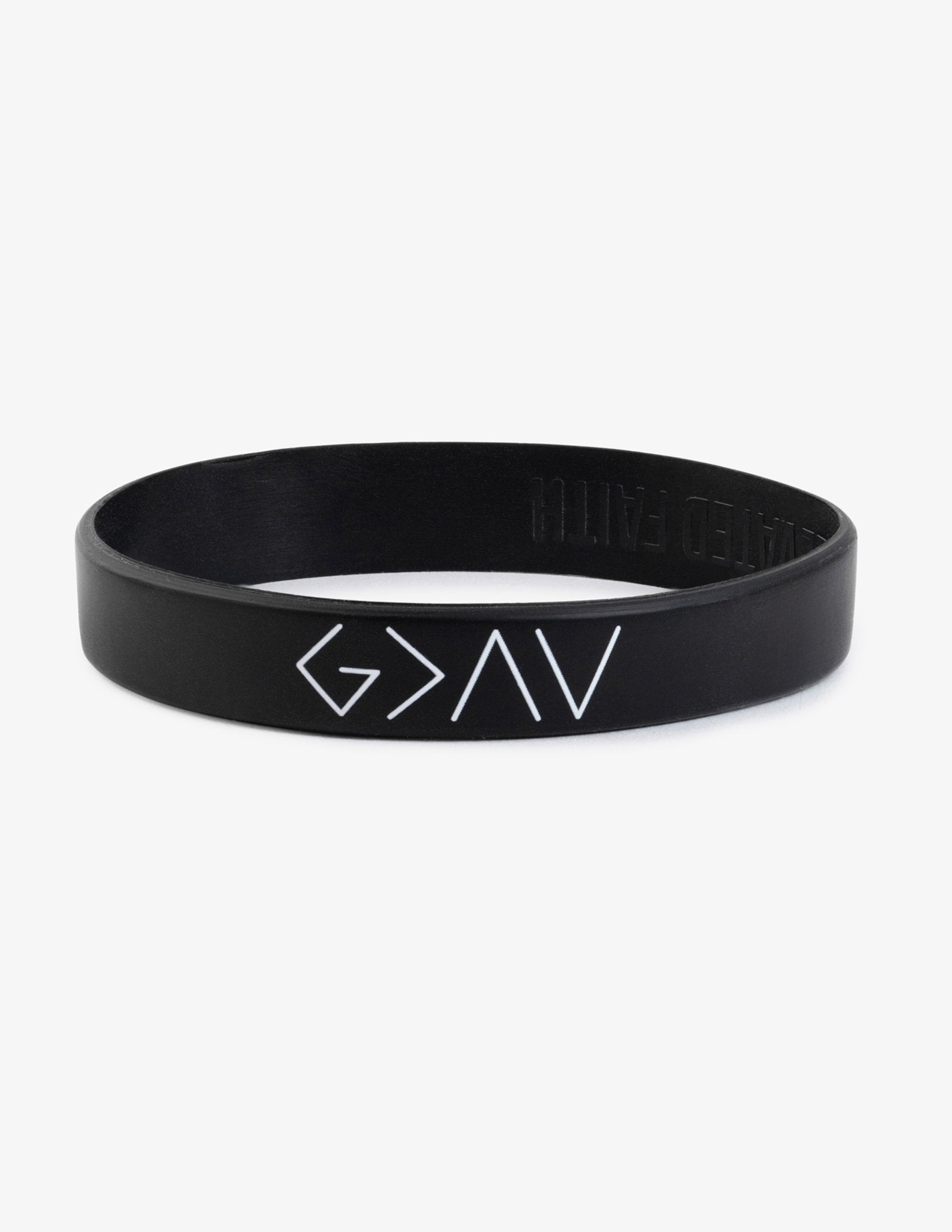 Elevated Faith Christian Jewelry Bracelet in black with a bold logo for faith-inspired fashion