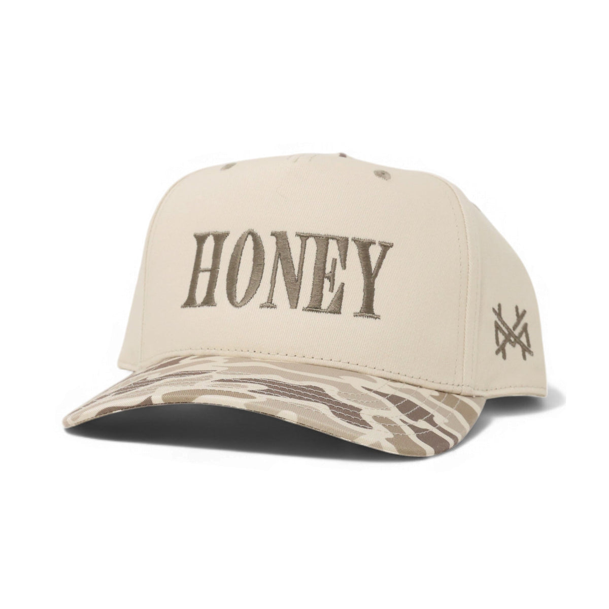 Honey Funny Embroidered Snapback Hat in Retro Field Camo/Natural – Ivy + Cloth