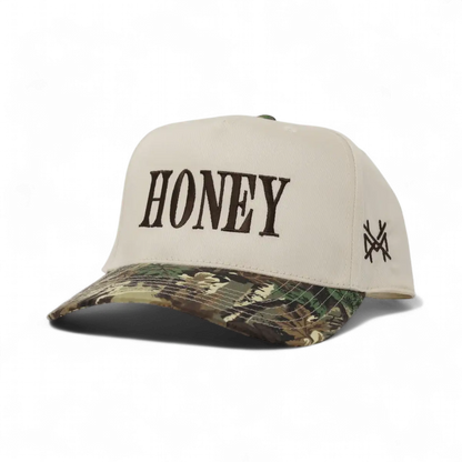 Honey Funny Embroidered Snapback Hat in Retro Leaf Camo/Natural – Ivy + Cloth