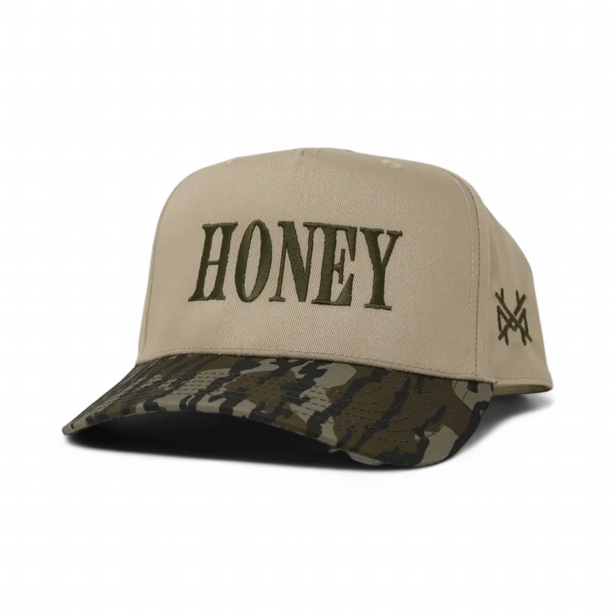 Honey Funny Embroidered Snapback Hat in Retro Bottomland/Khaki – Ivy + Cloth