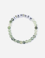 Elevated Faith Christian Jewelry Bracelet featuring natural stone beads and letter beads spelling I AM NEW