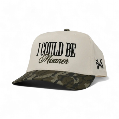 I Could Be Meaner Funny Embroidered Hat in Retro Mossy Oak Bottomland/Natural – Ivy + Cloth
