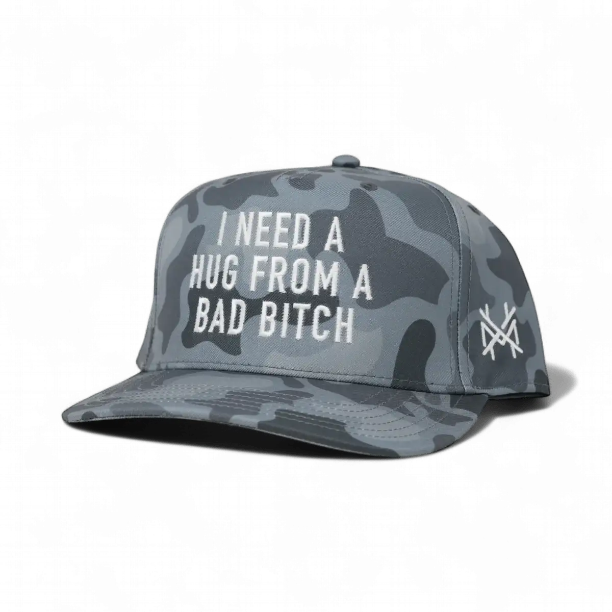 I Need A Hug From A Bad Bitch Funny Embroidered Snapback Hat in Retro Shadow – Ivy + Cloth