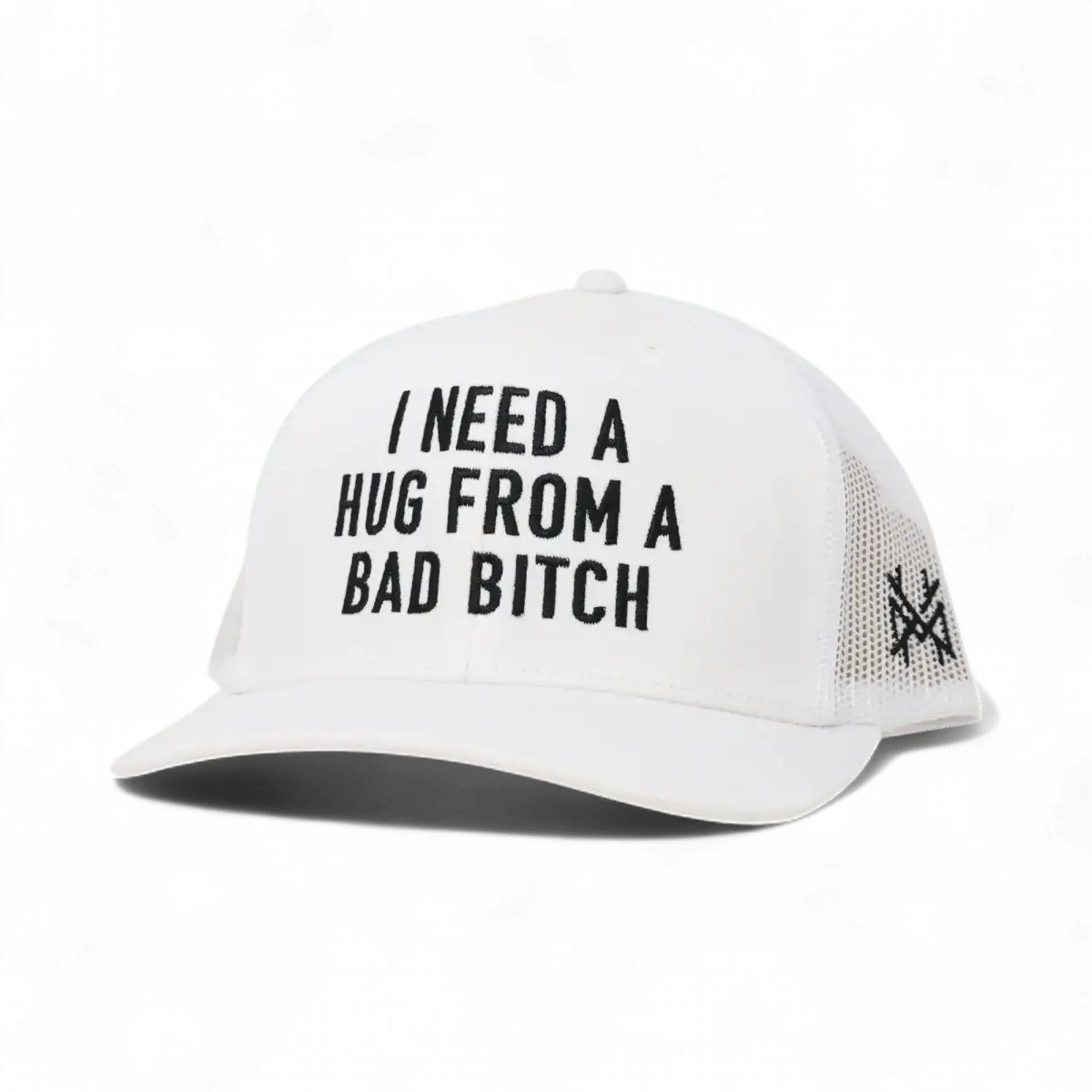 I Need A Hug From A Bad Bitch Funny Embroidered Snapback Hat in Trucker White – Ivy + Cloth