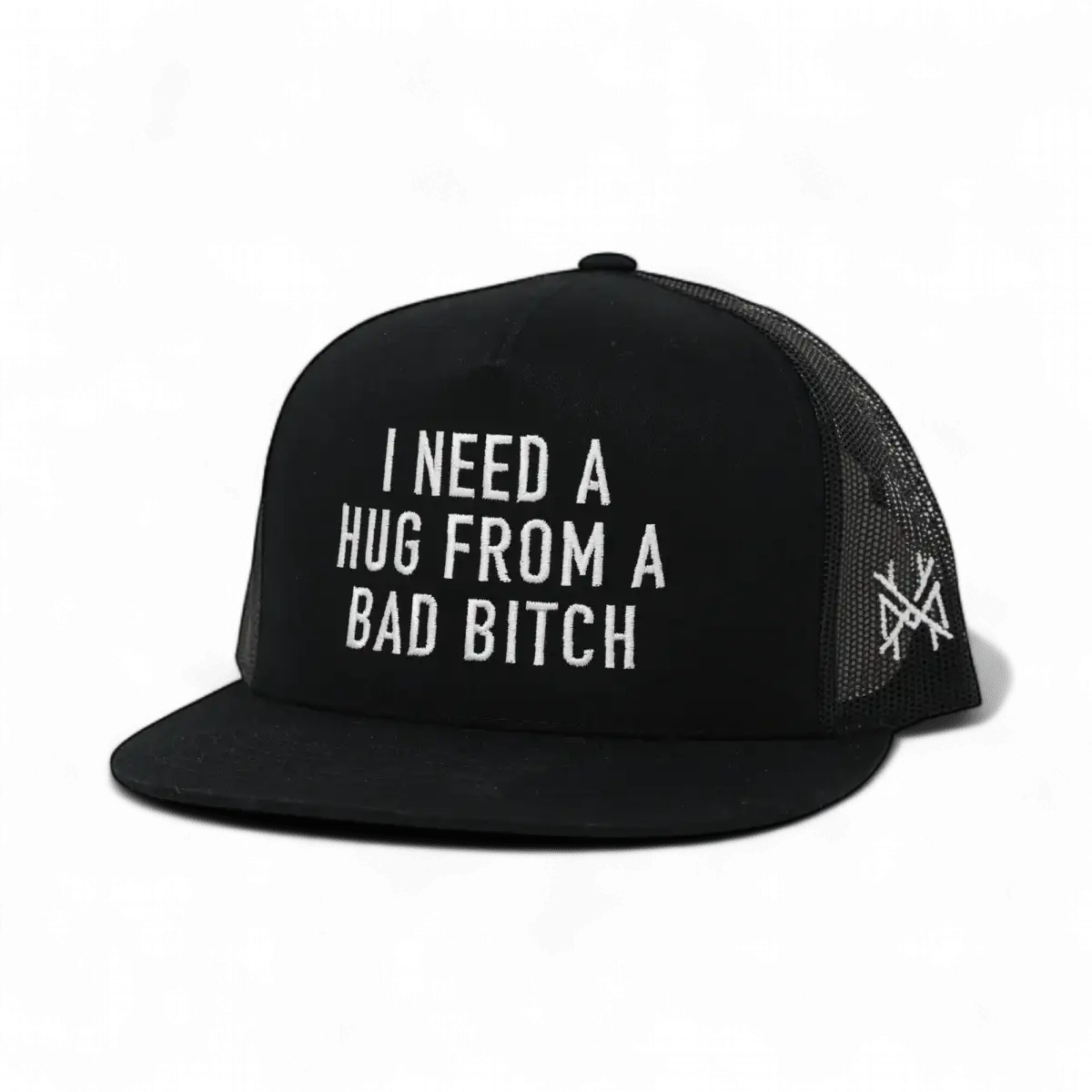 I Need A Hug From A Bad Bitch Funny Embroidered Snapback Hat in Flat Bill Black – Ivy + Cloth