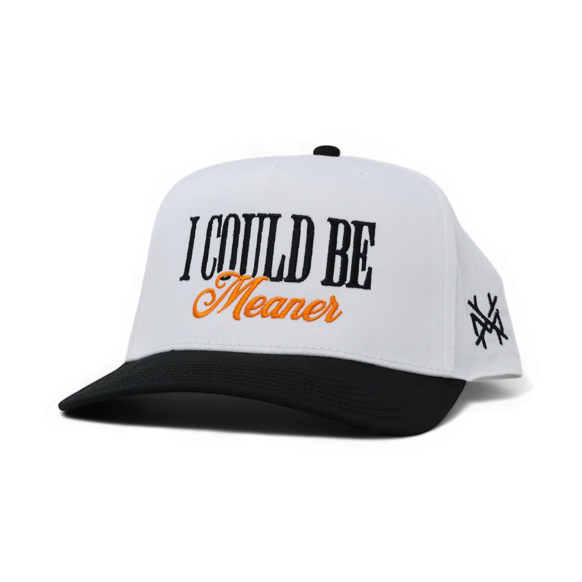 I Could Be Meaner Funny Embroidered Hat in Retro Black/White – Ivy + Cloth
