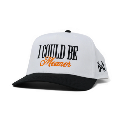 I Could Be Meaner Funny Embroidered Hat in Retro Black/White – Ivy + Cloth