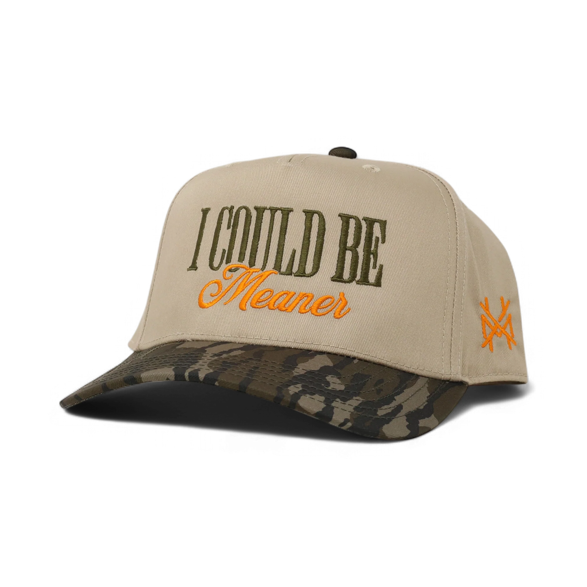 I Could Be Meaner Funny Embroidered Hat in Retro Bottomland/Khaki – Ivy + Cloth