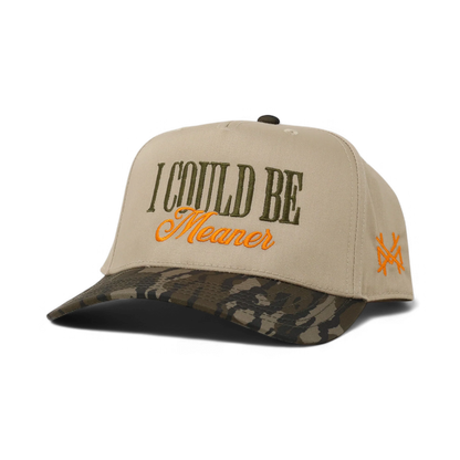 I Could Be Meaner Funny Embroidered Hat in Retro Bottomland/Khaki – Ivy + Cloth