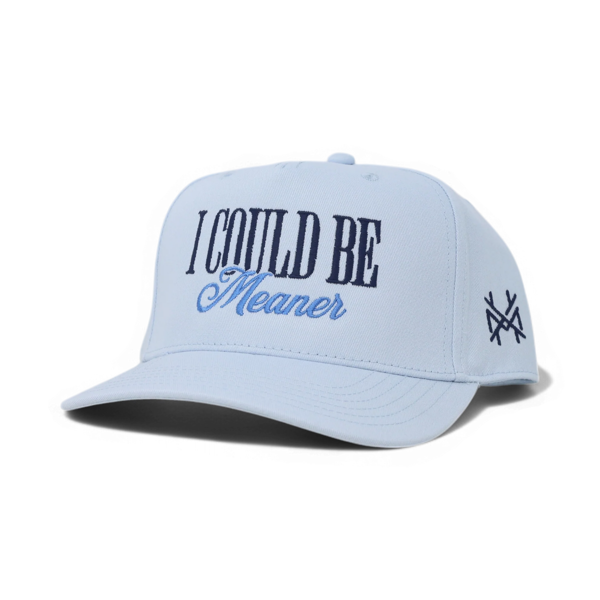 I Could Be Meaner Funny Embroidered Hat in Retro Sky Blue – Ivy + Cloth