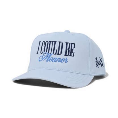 I Could Be Meaner Funny Embroidered Hat in Retro Sky Blue – Ivy + Cloth