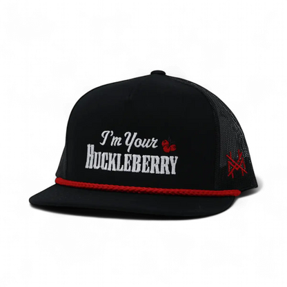 I'm Your Huckleberry Funny Embroidered Snapback Hat in Flat Bill Black with Red Rope – Ivy + Cloth