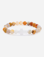 Elevated Faith Christian Jewelry Bracelet featuring colorful stone beads and a cross centerpiece