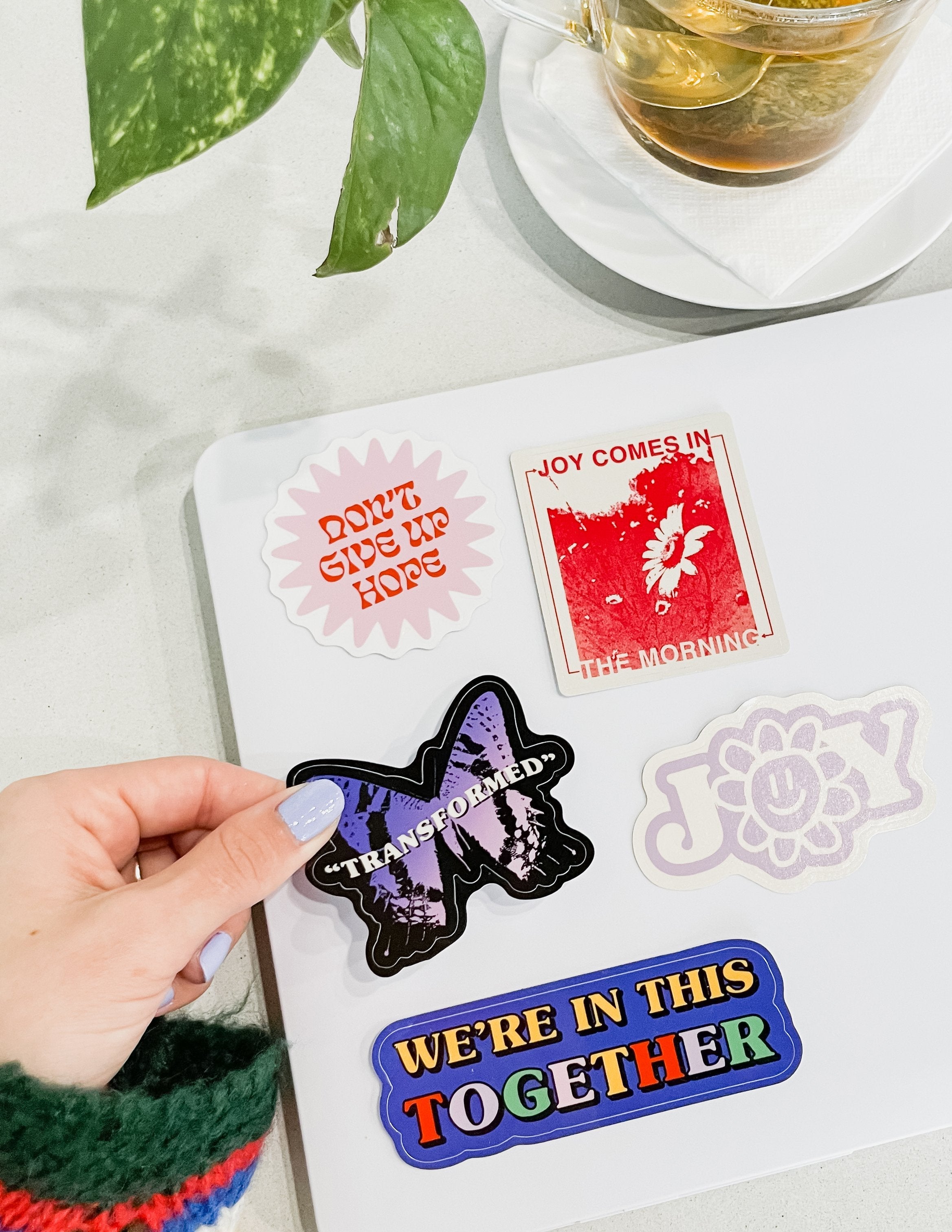 Colorful Christian Stickers including quotes and designs for faith-inspired decoration