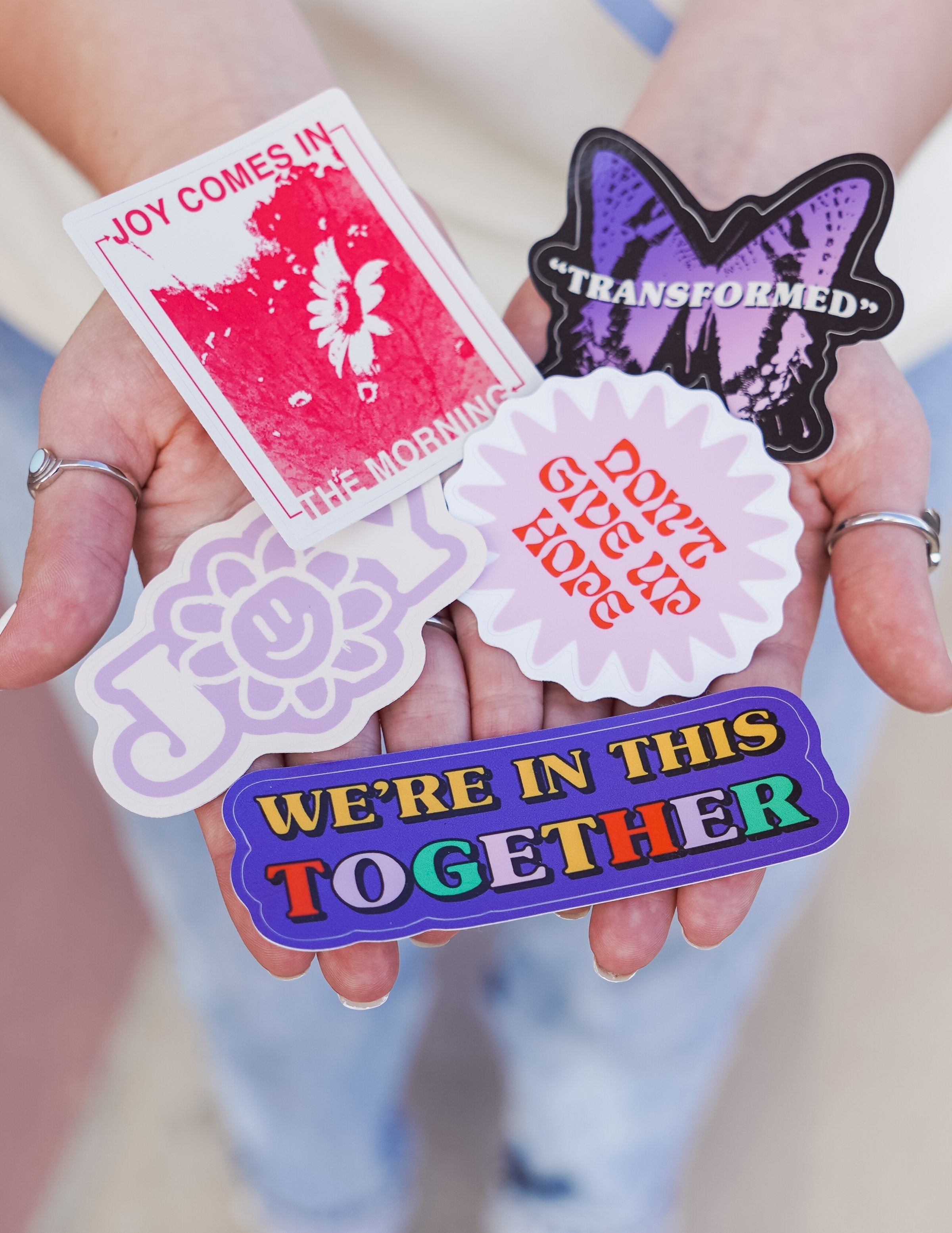 Collection of Christian Stickers featuring inspirational designs and messages for faith-based expressions
