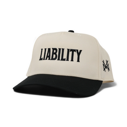 Liability Funny Embroidered Hat in Retro Black/Natural – Ivy + Cloth