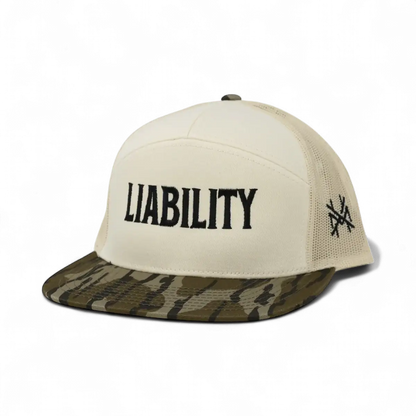 Liability Funny Embroidered Hat in 7 Panel Bottomland/Natural – Ivy + Cloth