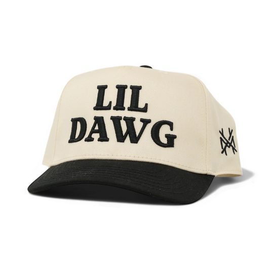Lil Dawg Funny Embroidered Snapback Hat in Retro Youth Black/Natural – Ivy + Cloth