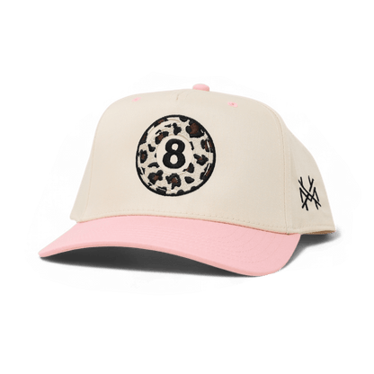 Lucky Leopard Funny Embroidered Snapback Hat in Retro Pink/Natural – Ivy + Cloth