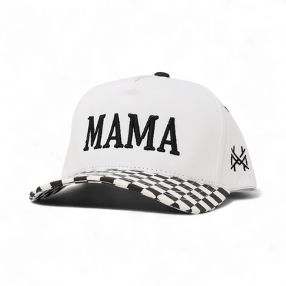 Mama Funny Embroidered Snapback Hat in Retro Checkered Black/White – Ivy + Cloth