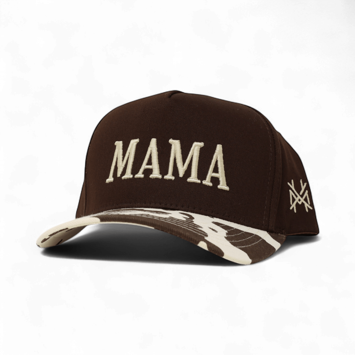 Mama Funny Embroidered Snapback Hat in Retro Cow Print/Brown – Ivy + Cloth