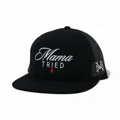 Mama Tried Ultra Funny Embroidered Hat in 7 Panel Black – Ivy + Cloth