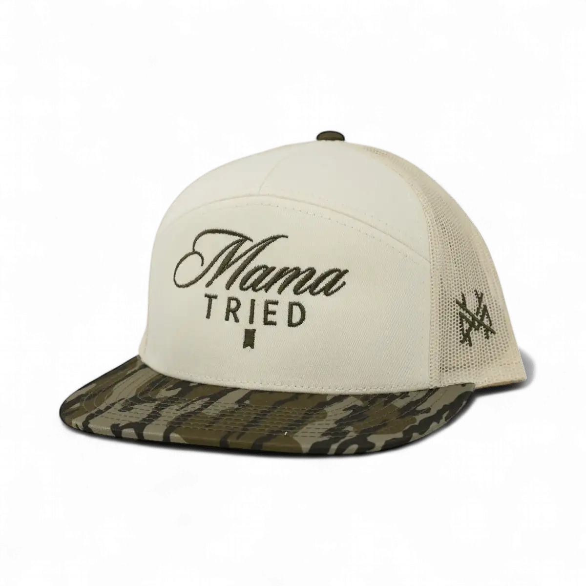 Mama Tried Ultra Funny Embroidered Hat in 7 Panel Bottomland/Natural – Ivy + Cloth
