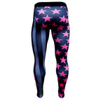 Shadow USA Flag - Breast Cancer Awareness Compression Tights