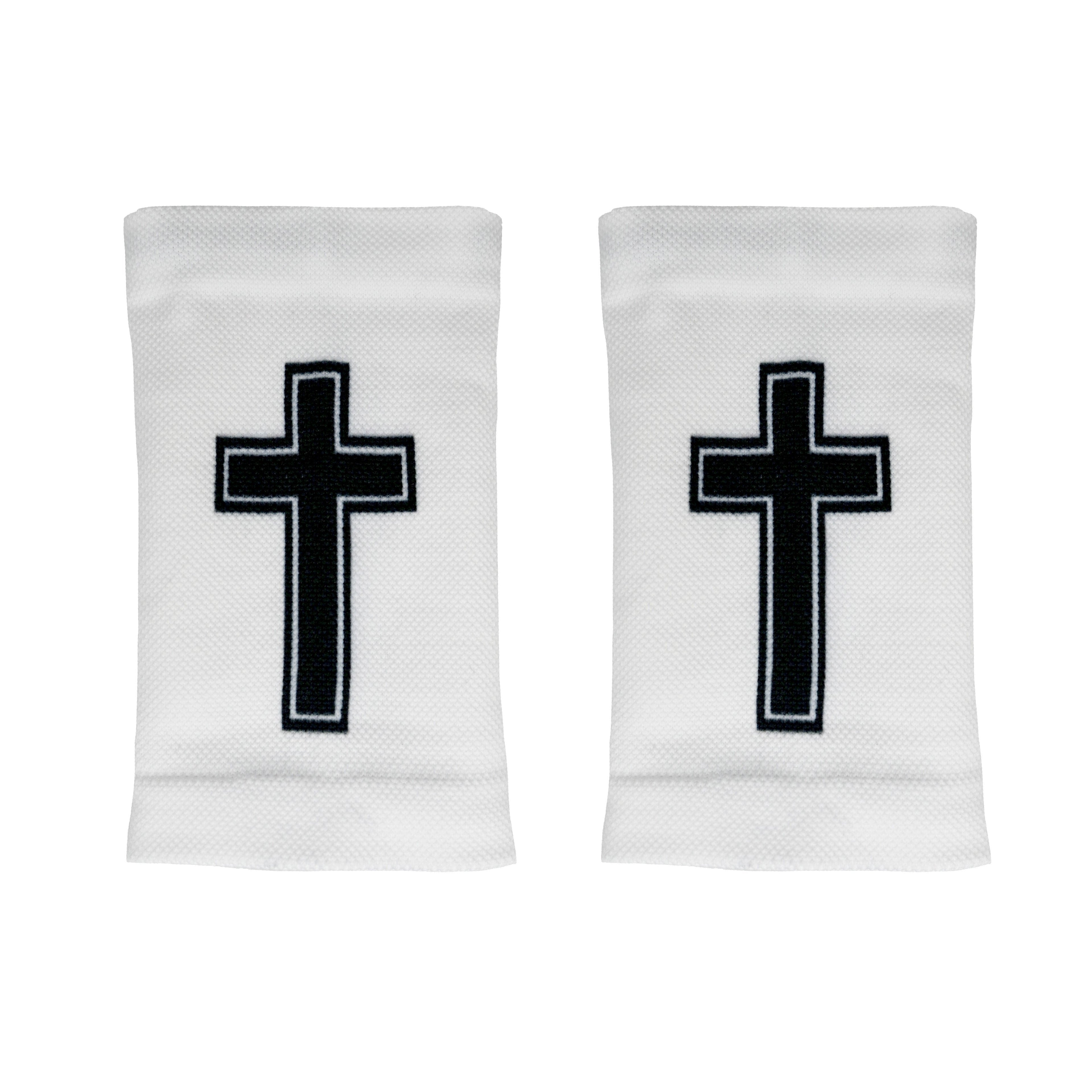 Faith Cross White Wrist Support Sleeves