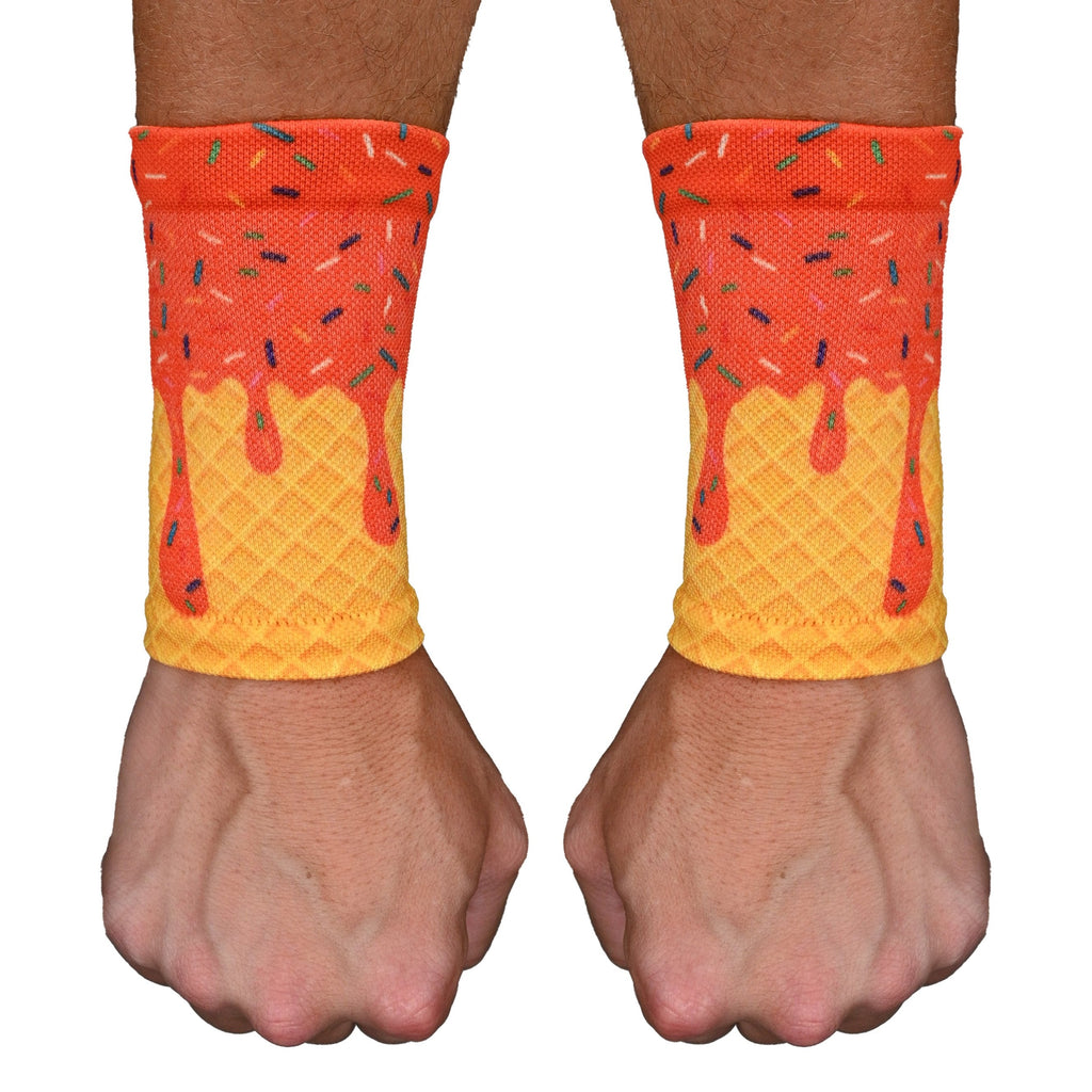 Orange Ice Cream Wrist Support Sleeves