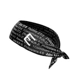 Black Bible Verse Tie Headband