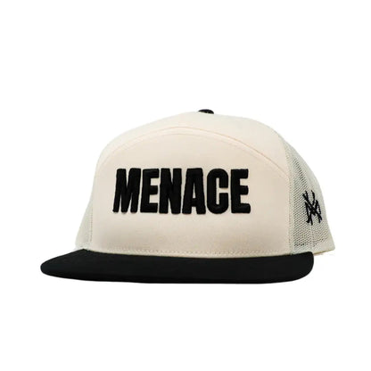 Menace Funny Embroidered Hat in 7 Panel Black/Natural – Ivy + Cloth