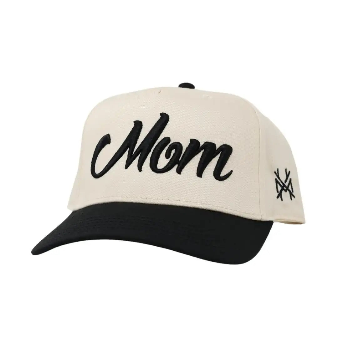 Mom Funny Embroidered Snapback Hat in Retro Black/Natural – Ivy + Cloth
