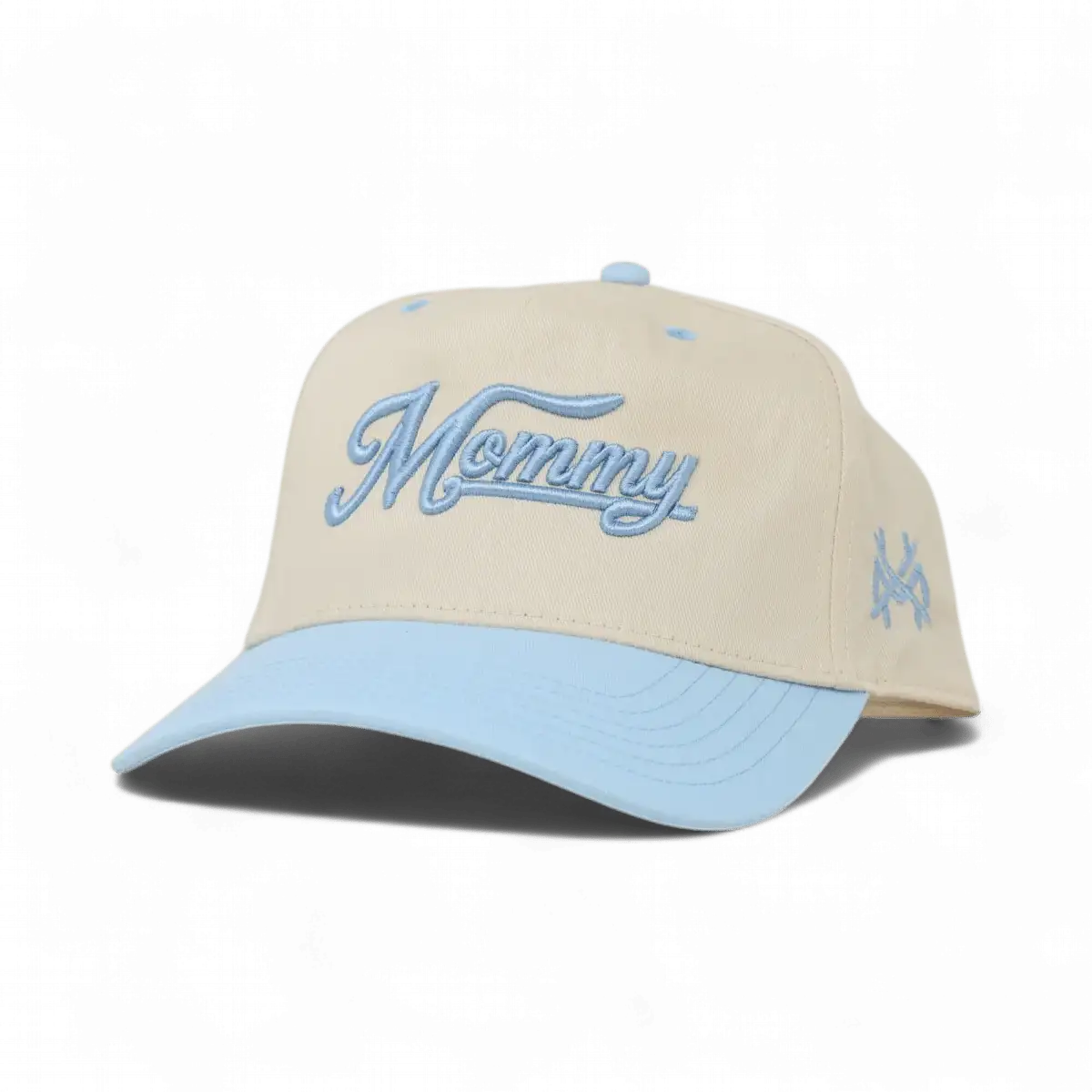 Mommy Funny Embroidered Snapback Hat in Retro Powder Blue/Natural – Ivy + Cloth