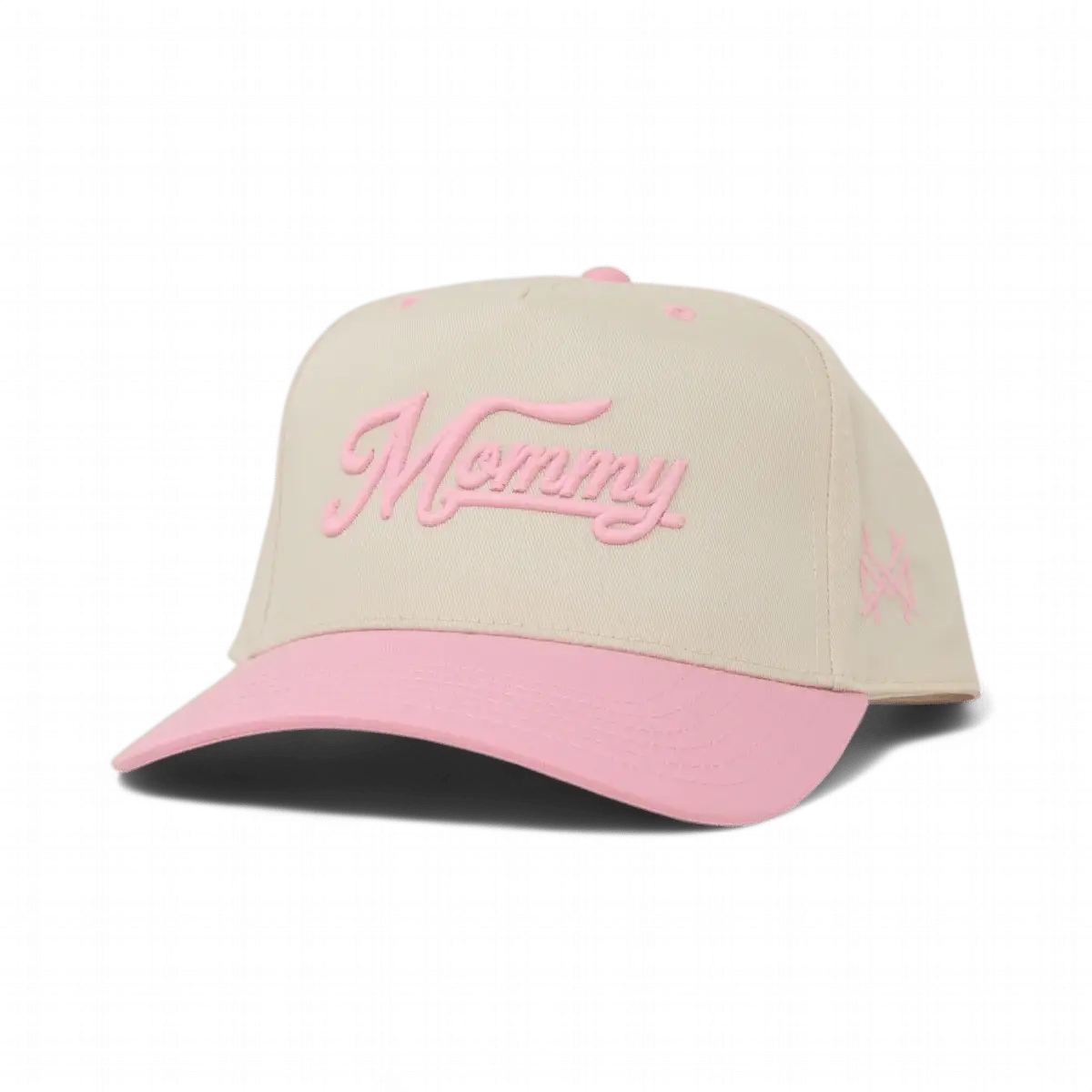 Mommy Funny Embroidered Snapback Hat in Retro Pink/Natural – Ivy + Cloth