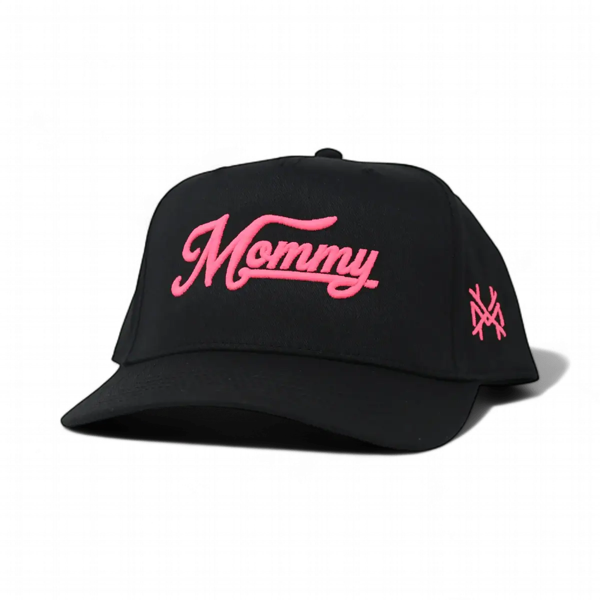 Mommy Funny Embroidered Snapback Hat in Retro Black with Pink Thread – Ivy + Cloth