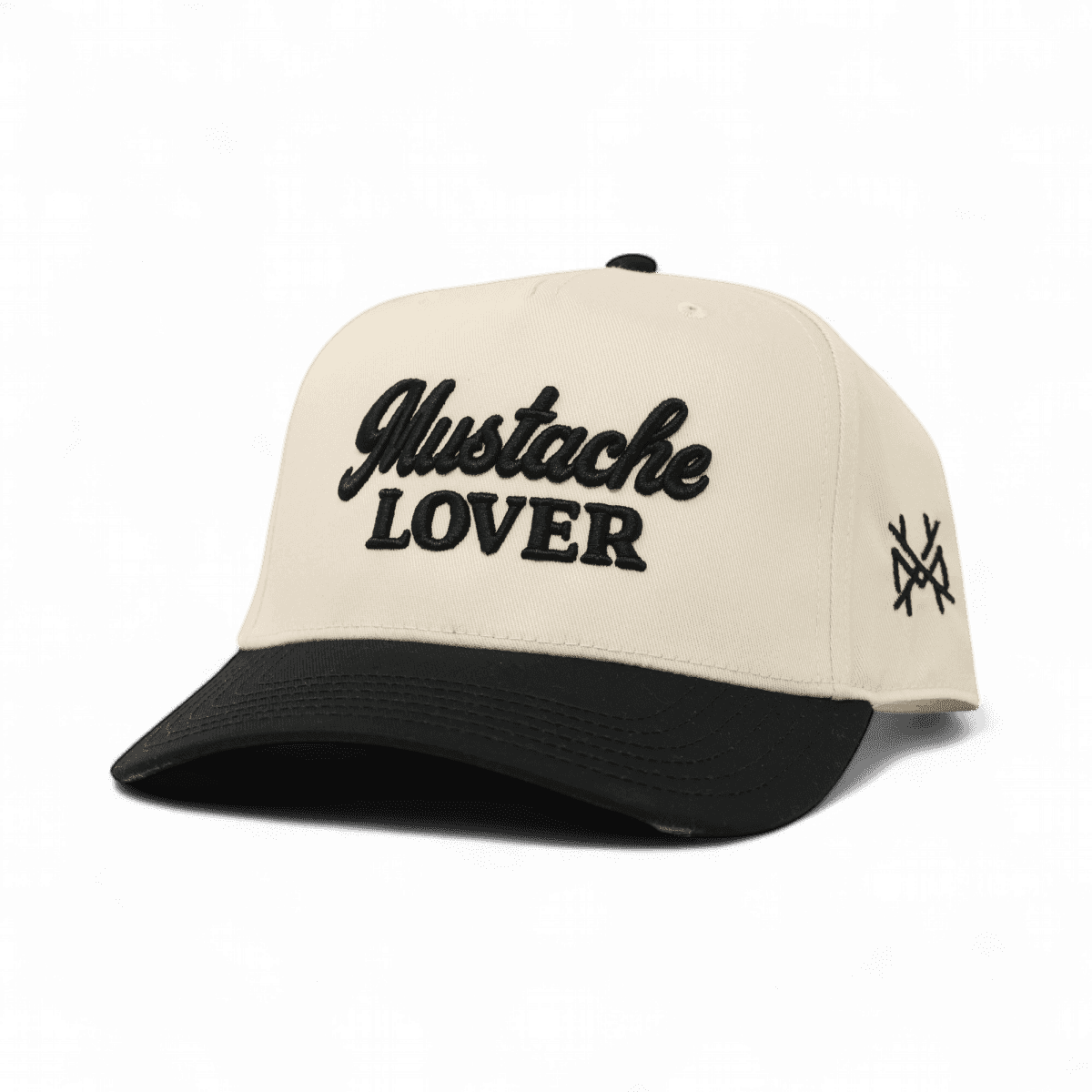 Mustache Lover Funny Embroidered Snapback Hat in Retro Black/Natural – Ivy + Cloth