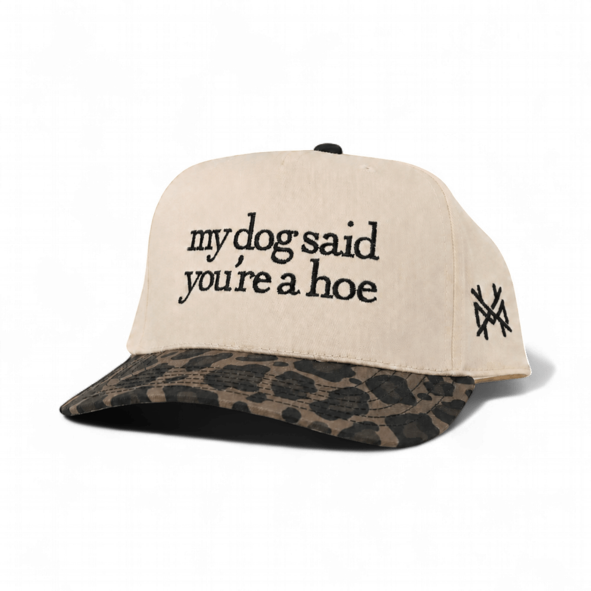 My Dog Said You're A Hoe Funny Embroidered Snapback Hat in Retro Leopard/Natural – Ivy + Cloth