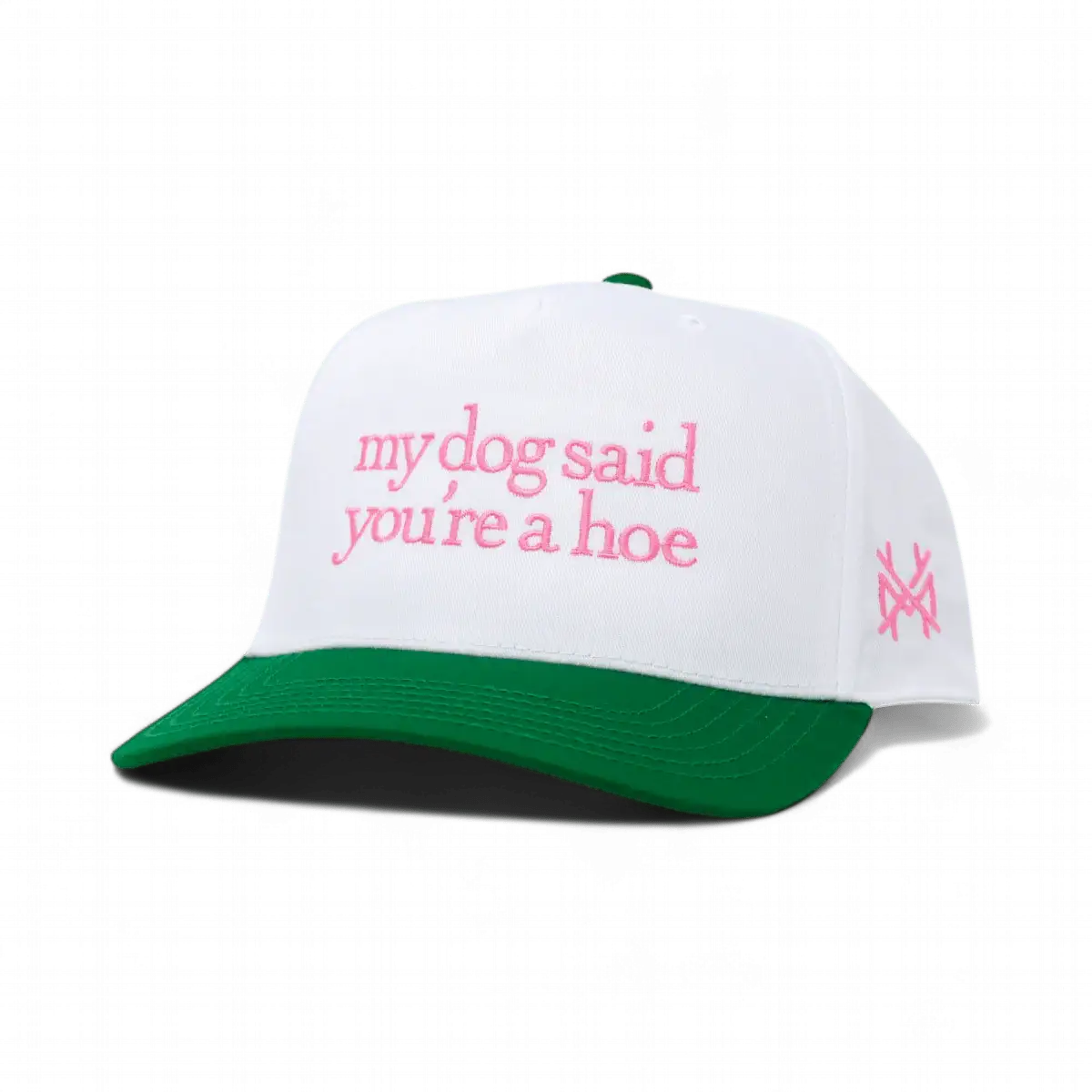 My Dog Said You're A Hoe Funny Embroidered Snapback Hat in Retro Kelly Green/White – Ivy + Cloth