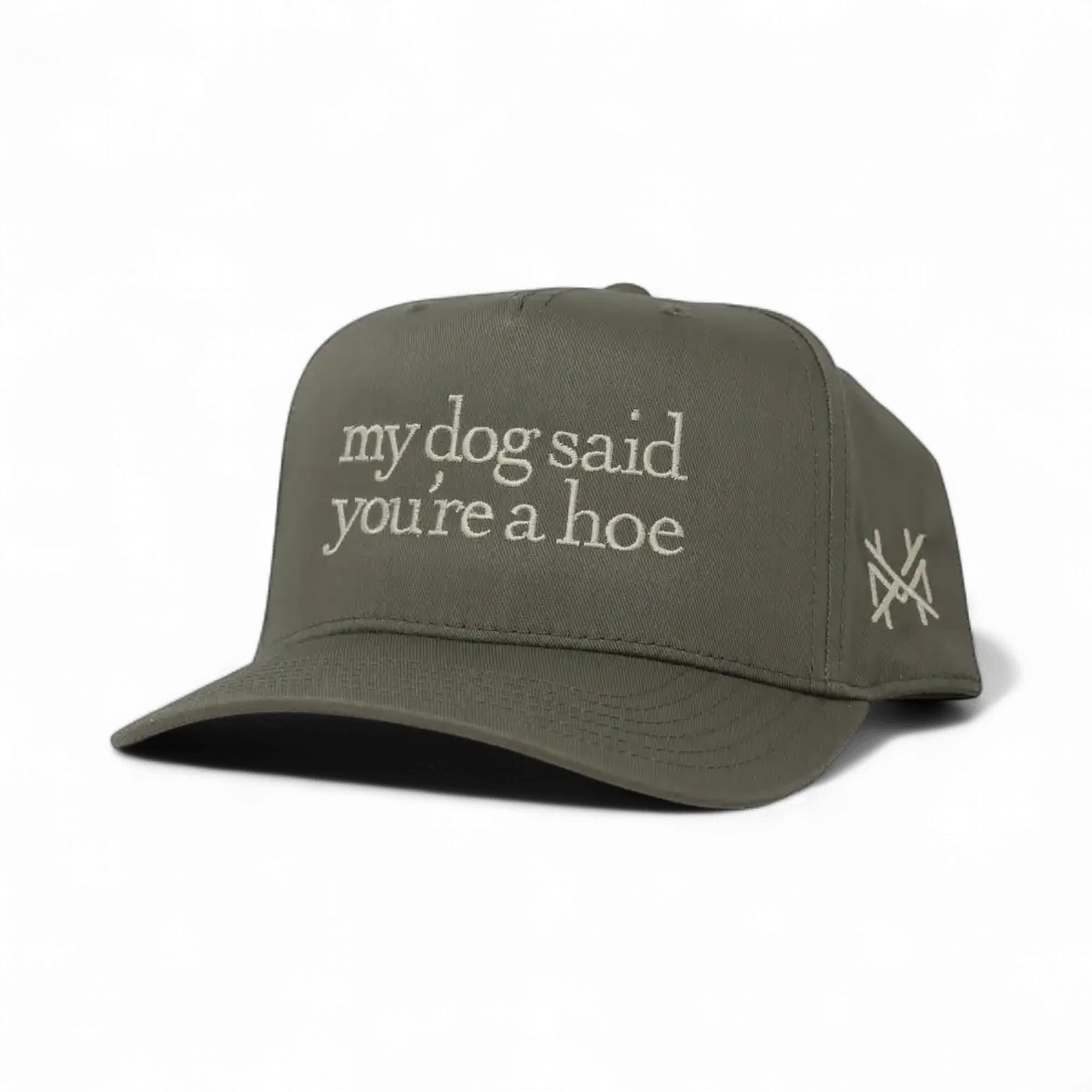 My Dog Said You're A Hoe Funny Embroidered Snapback Hat in Retro Olive – Ivy + Cloth