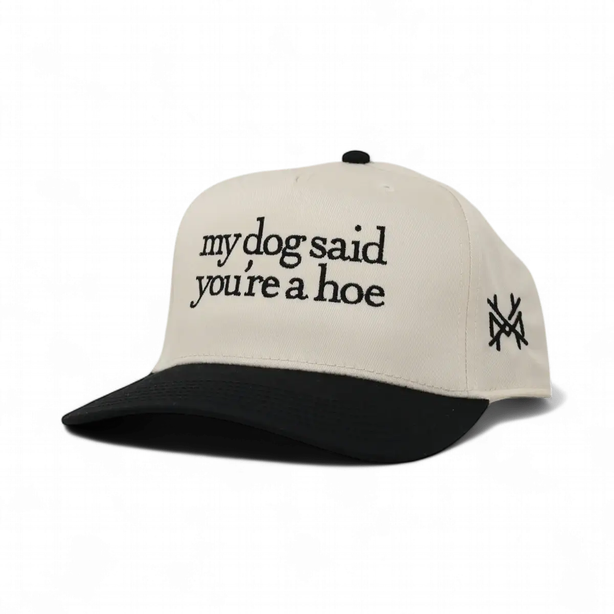 My Dog Said You're A Hoe Funny Embroidered Snapback Hat in Retro Black/Natural – Ivy + Cloth