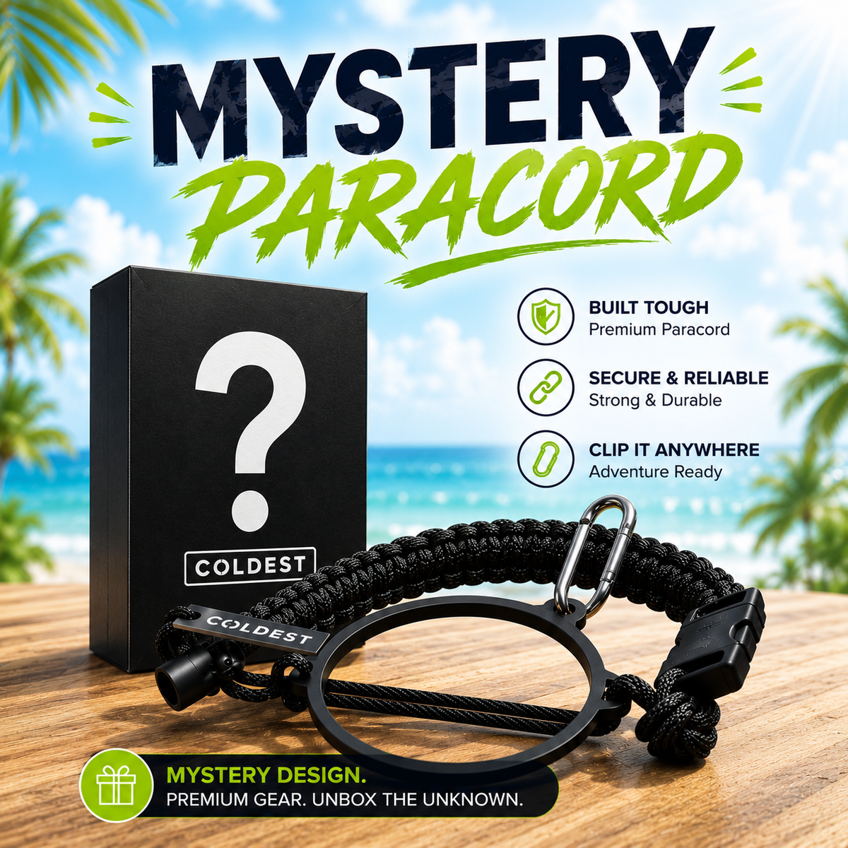 COLDEST paracord handle for wide mouth water bottles in Mystery Paracord