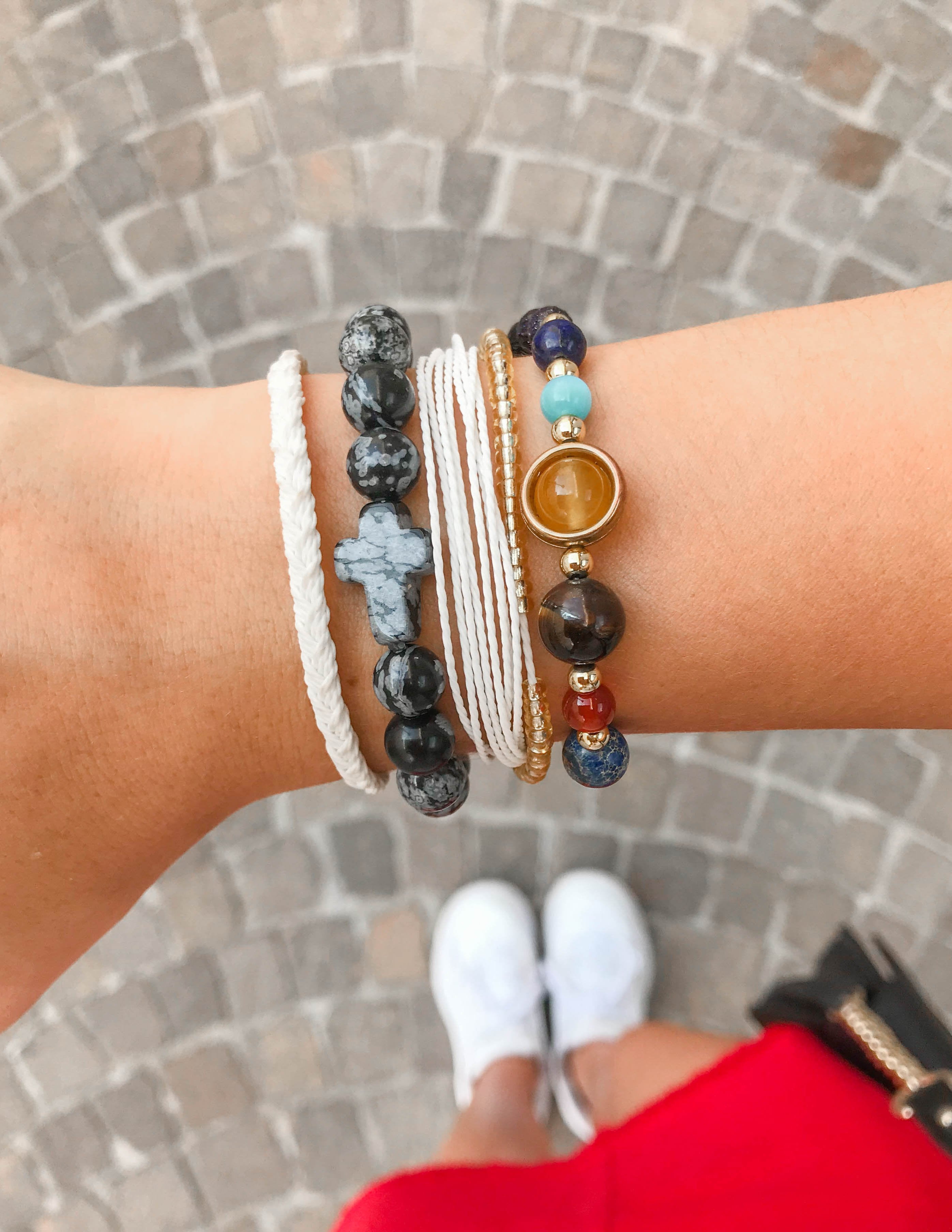 Elevated Faith Christian Jewelry Bracelet in various styles and stones worn on wrist