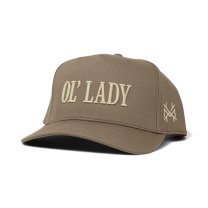 Ol Lady Funny Embroidered Snapback Hat in Retro Brown – Ivy + Cloth