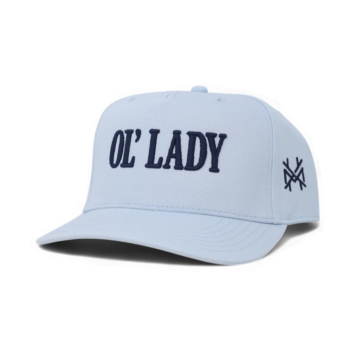 Ol Lady Funny Embroidered Snapback Hat in Retro Sky Blue – Ivy + Cloth