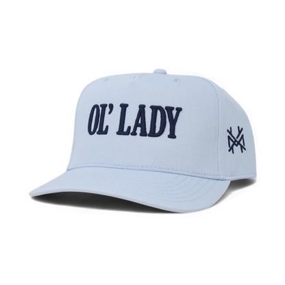 Ol Lady Funny Embroidered Snapback Hat in Retro Sky Blue – Ivy + Cloth