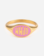 Elevated Faith Pink and Gold Ring with WWJD engraving, perfect for Christian Jewelry lovers