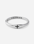 Silver Promise Ring with Cross Design from Elevated Faith, perfect for Christian Jewelry enthusiasts
